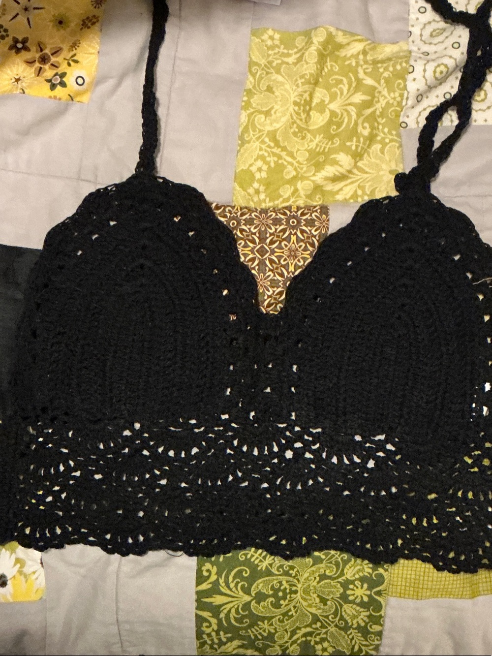 Hayden Black Crochet Bralette Top